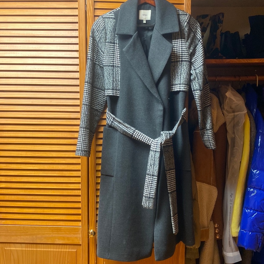Zara style asos wool grey tailored coat jacket
